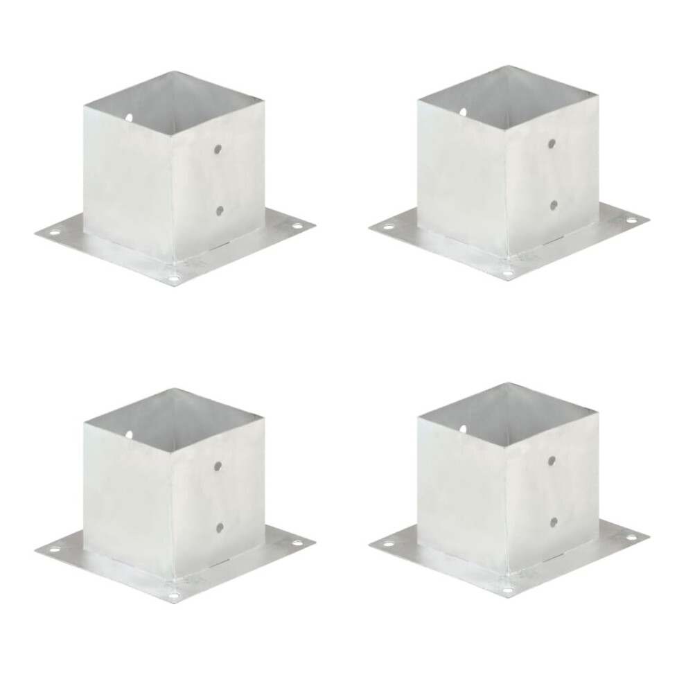 vidaXL 4x Post Anchor Galvanised Metal 141mm Fence Barrier Square Support Base