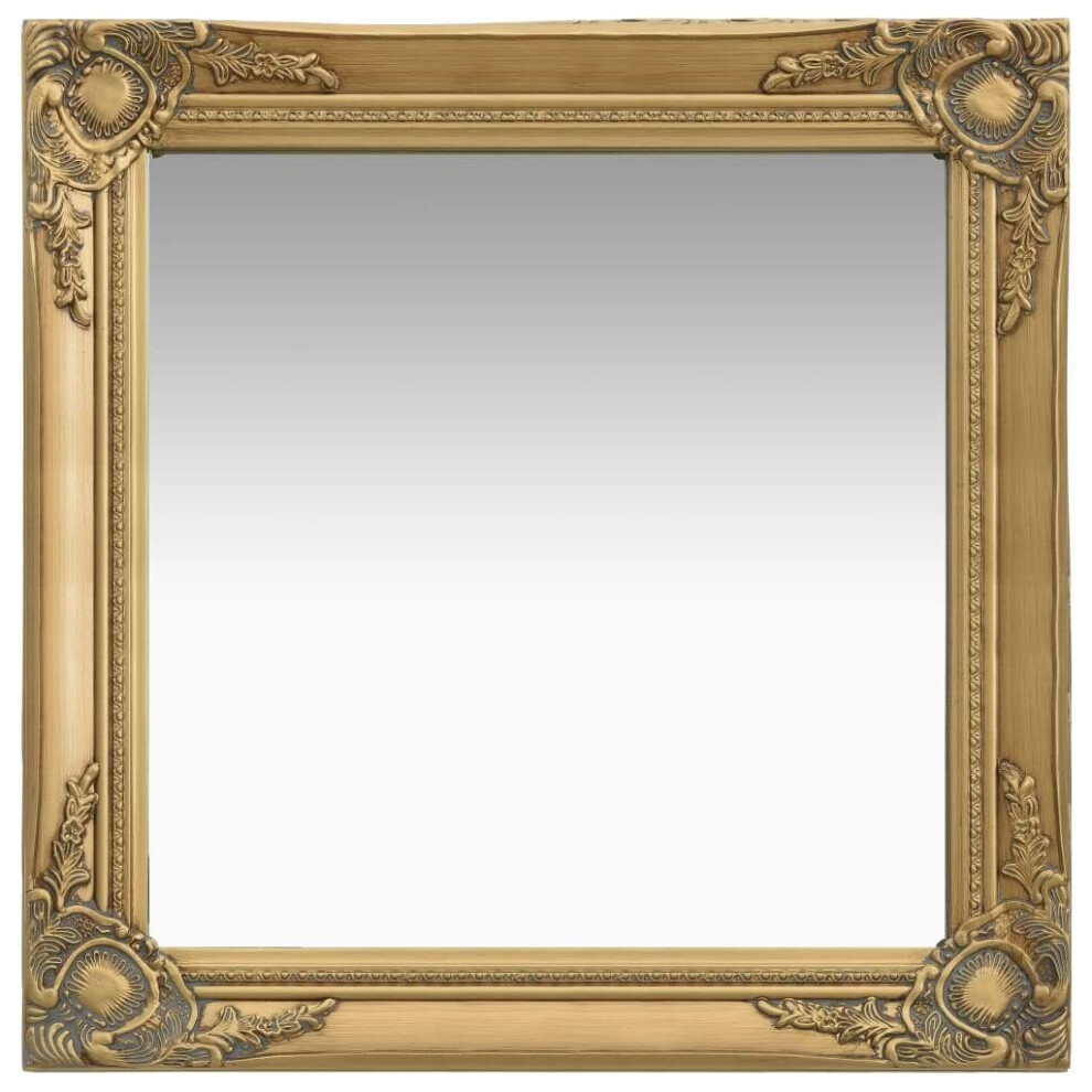 vidaXL Wall Mirror Baroque Style 60x60 cm Gold Hanging Mirror Antique Mirror