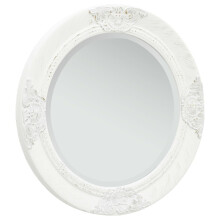 vidaXL Wall Mirror Baroque Style 50 cm White Hanging Mirror Antique Mirror