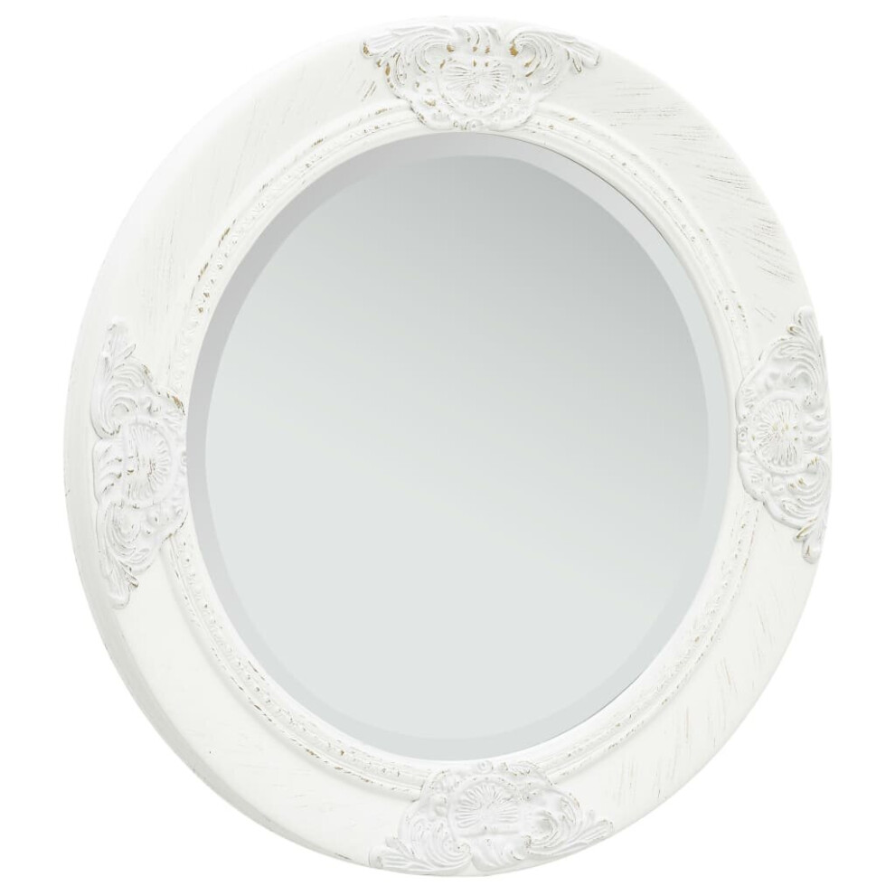 Vidaxl Wall Mirror Baroque Style 50 Cm White Hanging Mirror Antique Mirror
