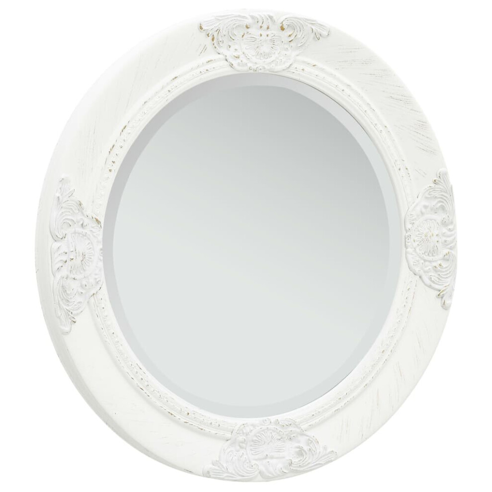 vidaXL  Wall Mirror Baroque Style 50 cm White