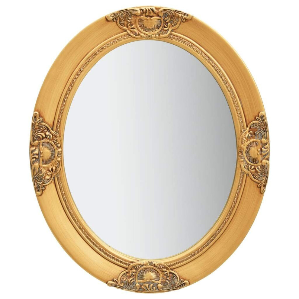 Vidaxl Wall Mirror Baroque Style 50X60 Cm Gold Hanging Mirror Bathroom Mirror