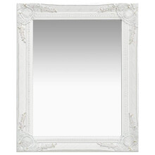 vidaXL Wall Mirror Baroque Style 50x60 cm White Hanging Mirror Bathroom Mirror
