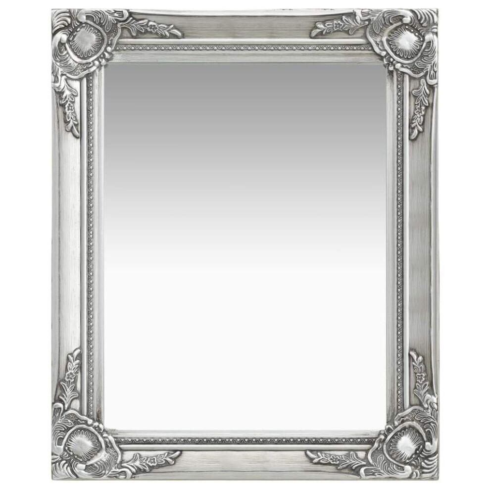 Vidaxl Wall Mirror Baroque Style 50X60 Cm Silver Hanging Mirror Antique Mirror