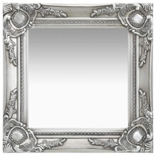 vidaXL Wall Mirror Baroque Style 40x40 cm Silver Hanging Mirror Antique Mirror