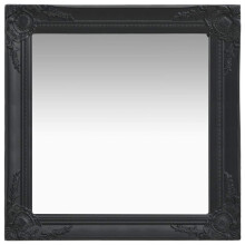 vidaXL Wall Mirror Baroque Style 60x60 cm Black Hanging Mirror Antique Mirror