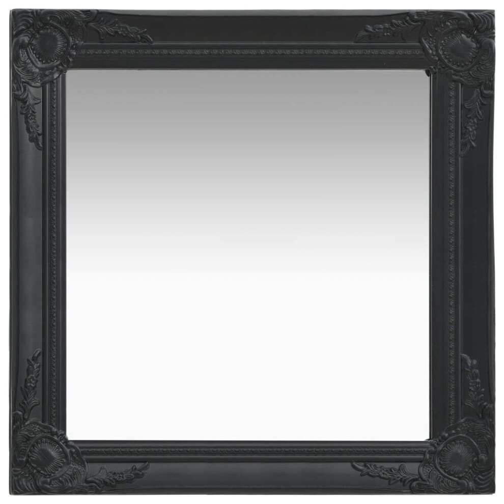 vidaXL Wall Mirror Baroque Style 60x60 cm Black Hanging Mirror Antique Mirror