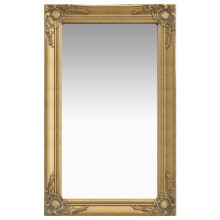 vidaXL Wall Mirror Baroque Style 50x80 cm Gold Hanging Mirror Bathroom Mirror