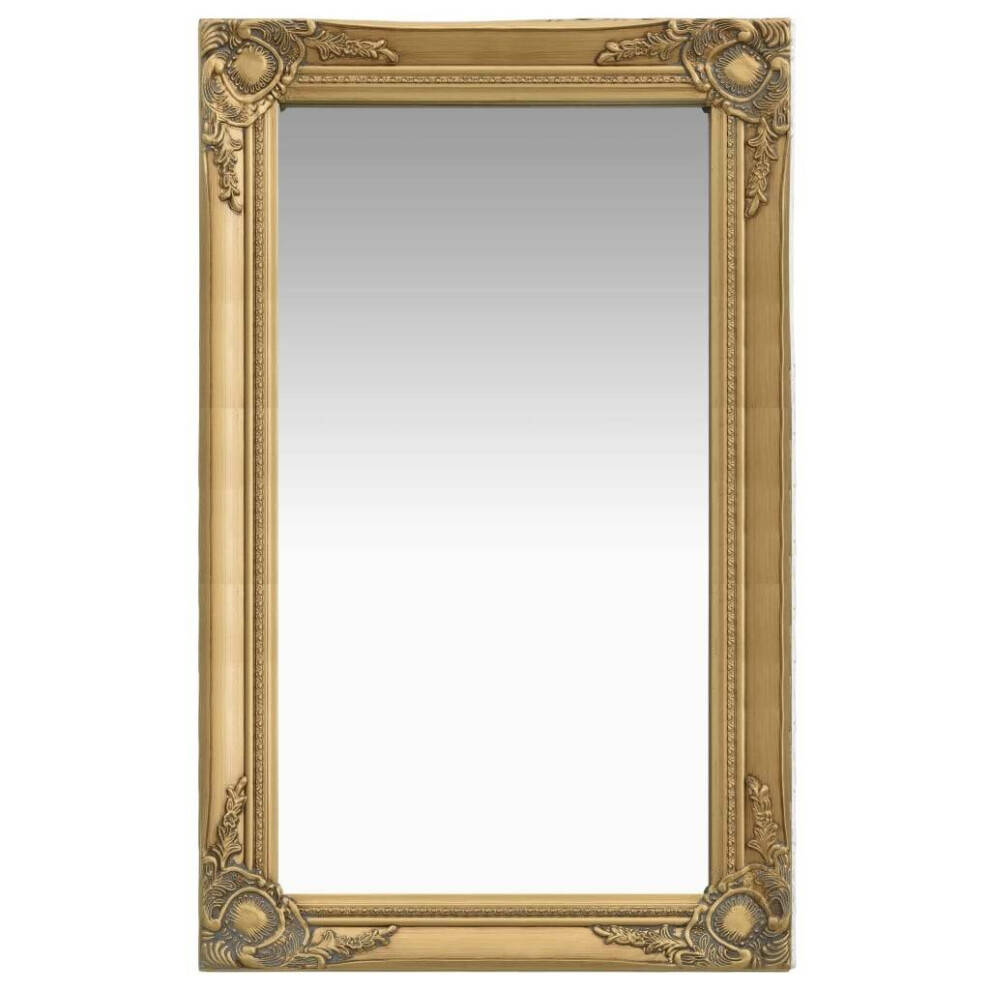 vidaXL Wall Mirror Baroque Style 50x80 cm Gold Hanging Mirror Bathroom Mirror