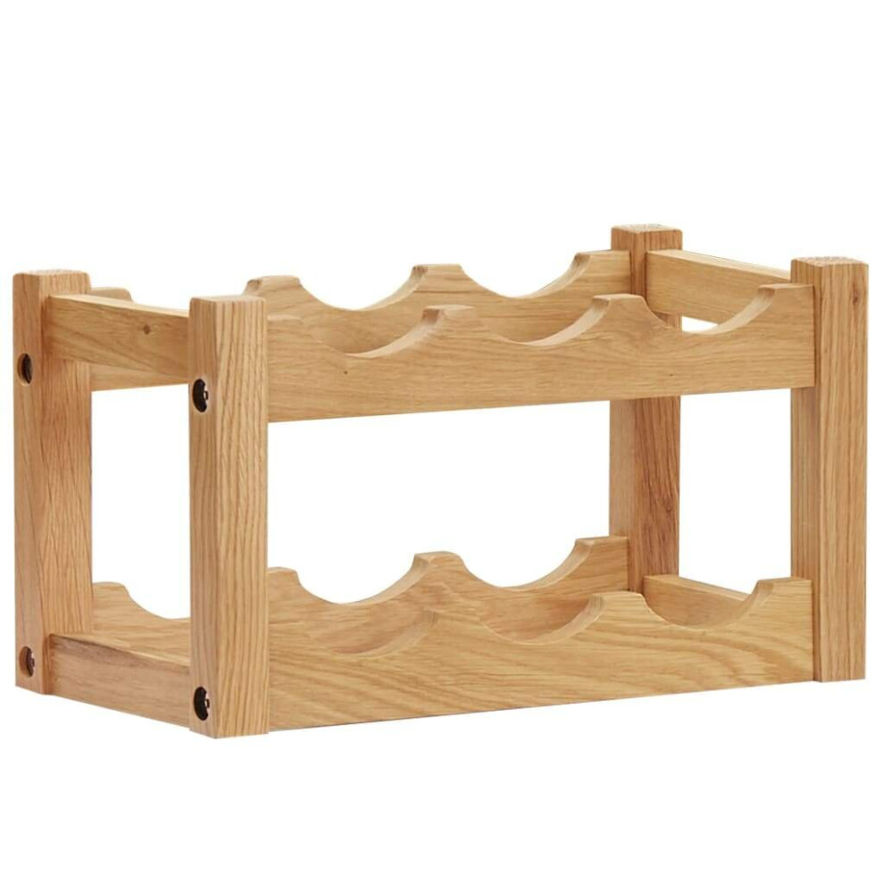 Vidaxl Solid Oak Wood Wine Cabinet For 6 Bottles Living Room Wine Holder Rack