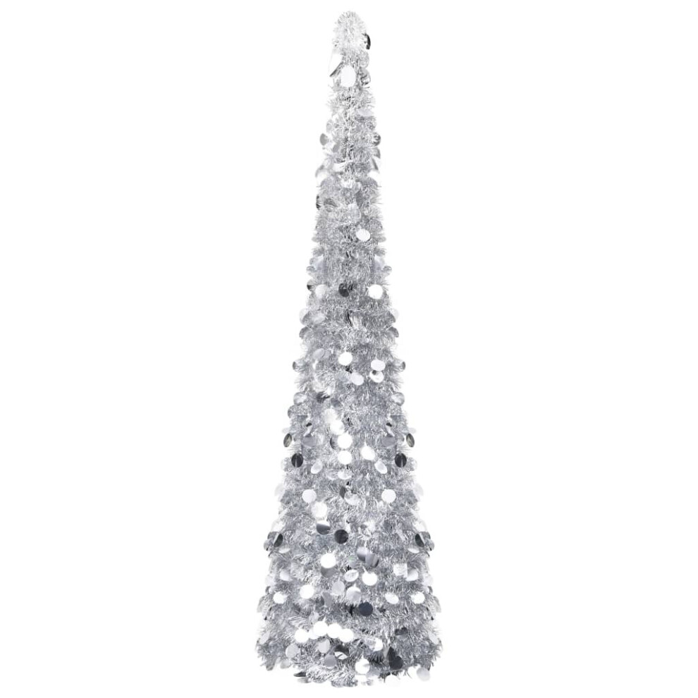 Photos - Garden & Outdoor Decoration VidaXL Pop-up Artificial Christmas Tree Silver 180 cm PET Holiday Xmas Tree 