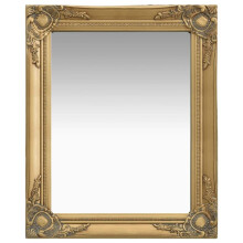 vidaXL Wall Mirror Baroque Style 50x60 cm Gold Hanging Mirror Bathroom Mirror