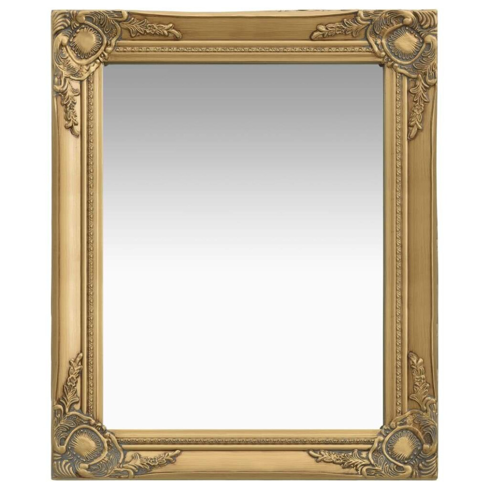 Vidaxl Wall Mirror Baroque Style 50X60 Cm Gold Hanging Mirror Bathroom Mirror