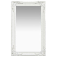 vidaXL Wall Mirror Baroque Style 50x80 cm White Hanging Mirror Bathroom Mirror