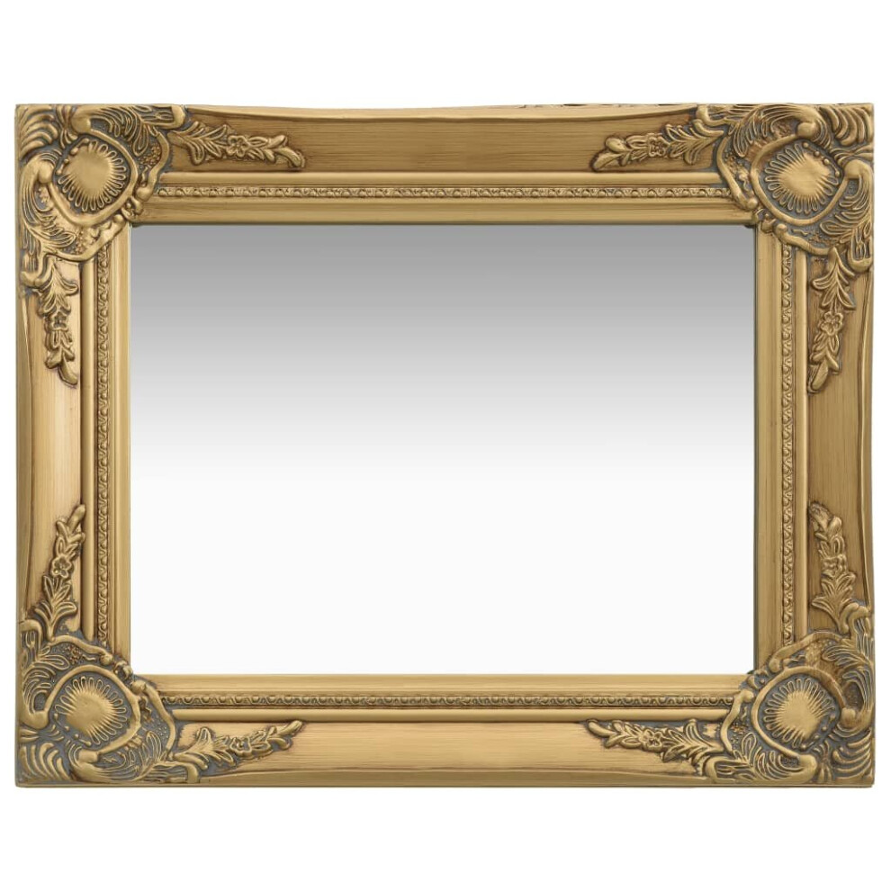 vidaXL Wall Mirror Baroque Style 50x40 cm Gold Hanging Mirror Bathroom Mirror-image-OPC-P697965-NEW