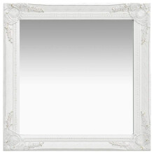 vidaXL Wall Mirror Baroque Style 60x60 cm White Hanging Mirror Antique Mirror