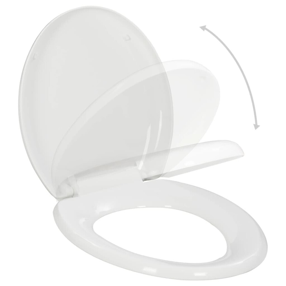 vidaXL Soft-close Toilet Seat with Quick-release Design White WC Bathroom