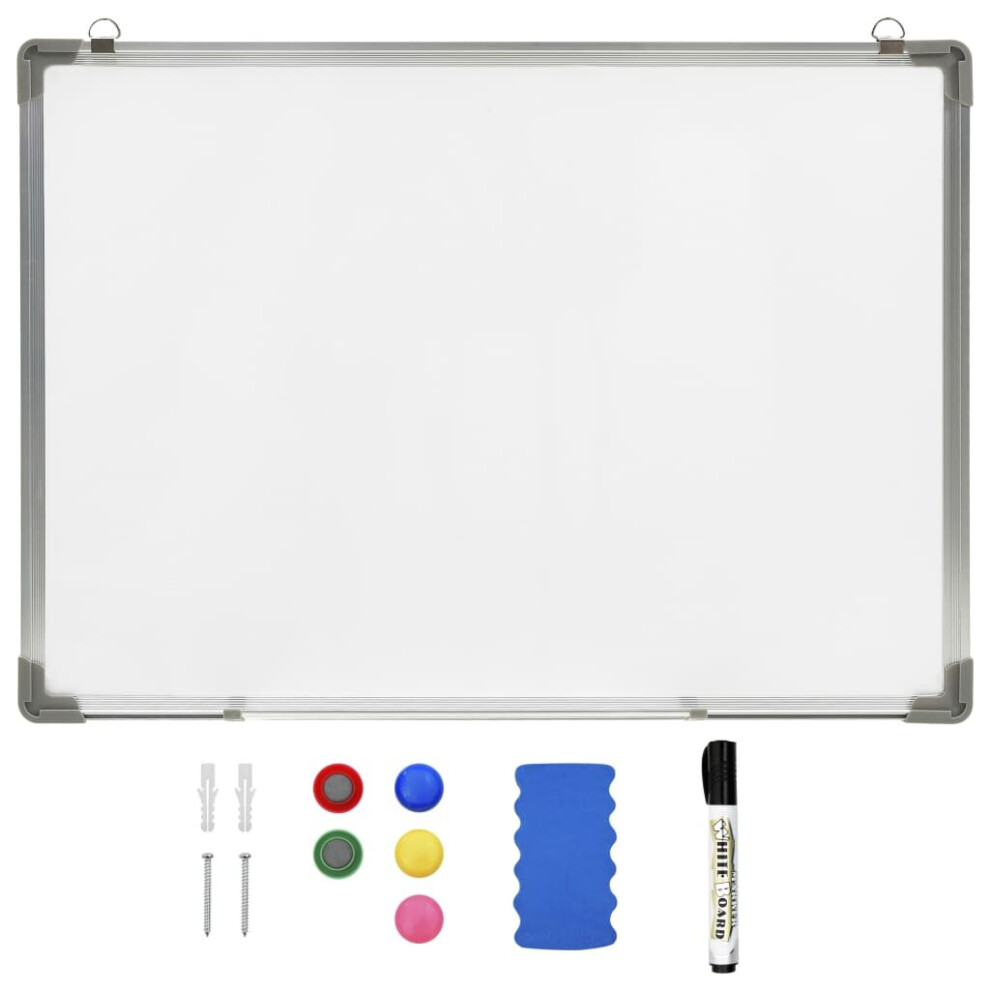 vidaXL Magnetic Dry-erase Whiteboard White 70x50cm Steel Presentation Supply
