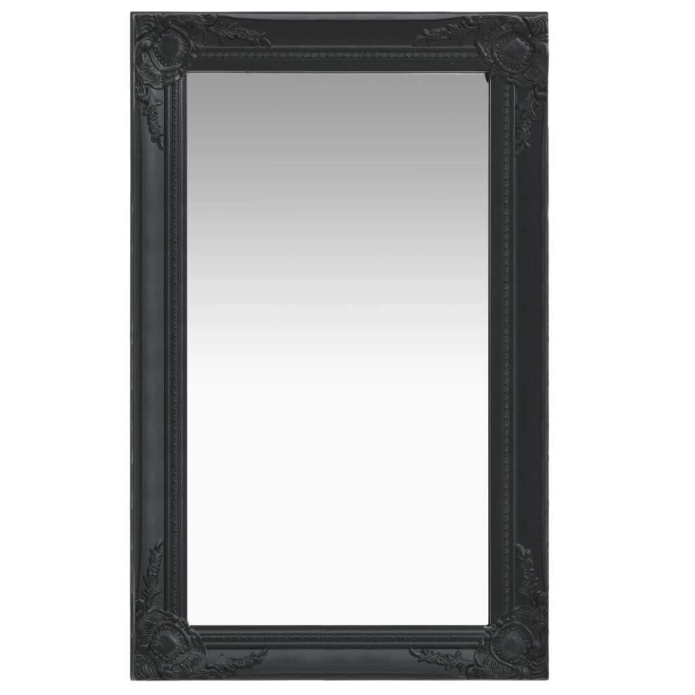 vidaXL Wall Mirror Baroque Style 50x80 cm Black Hanging Mirror Bathroom Mirror