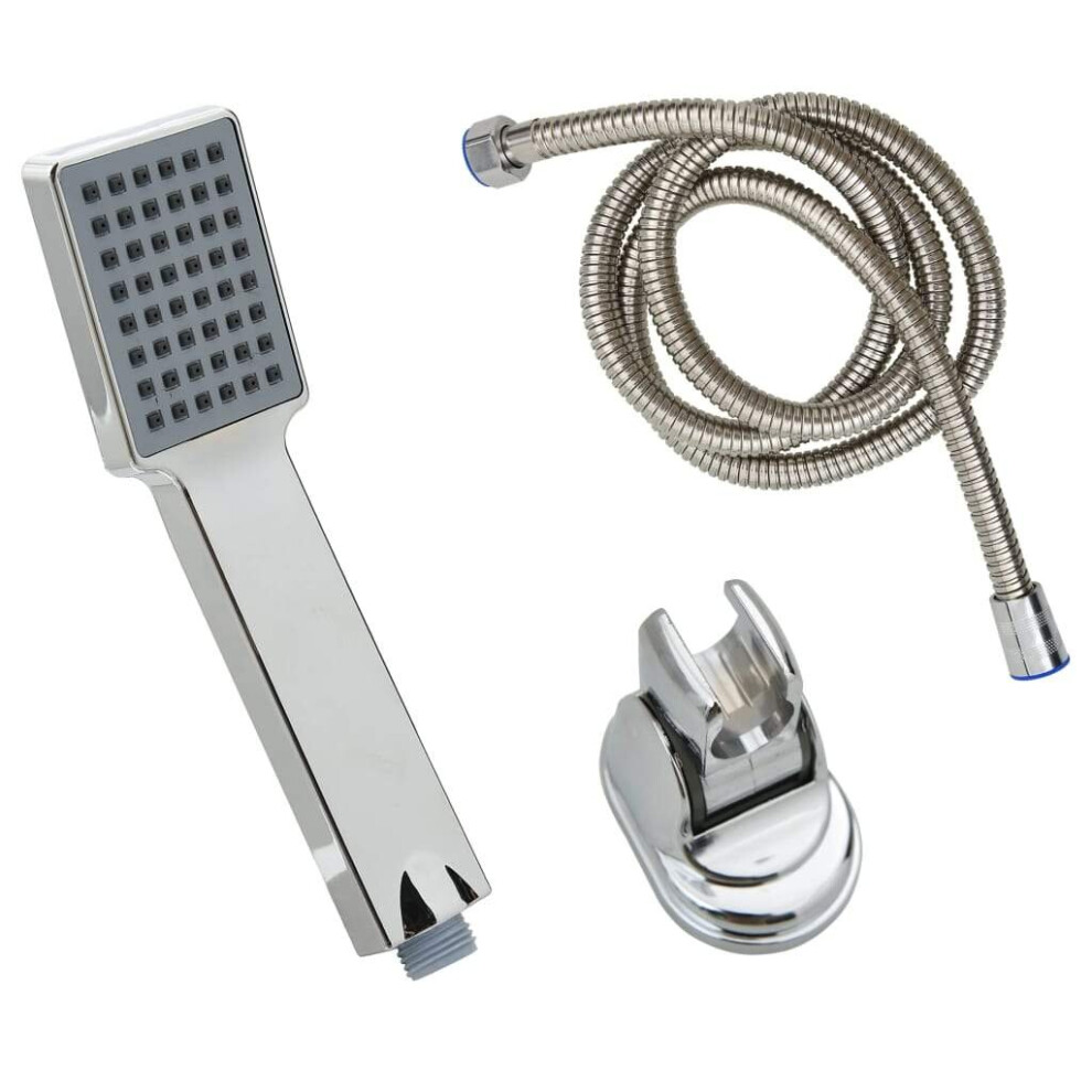 vidaXL Handheld Shower Head with 1.5m Hose Chrome Bathroom Shower Headset