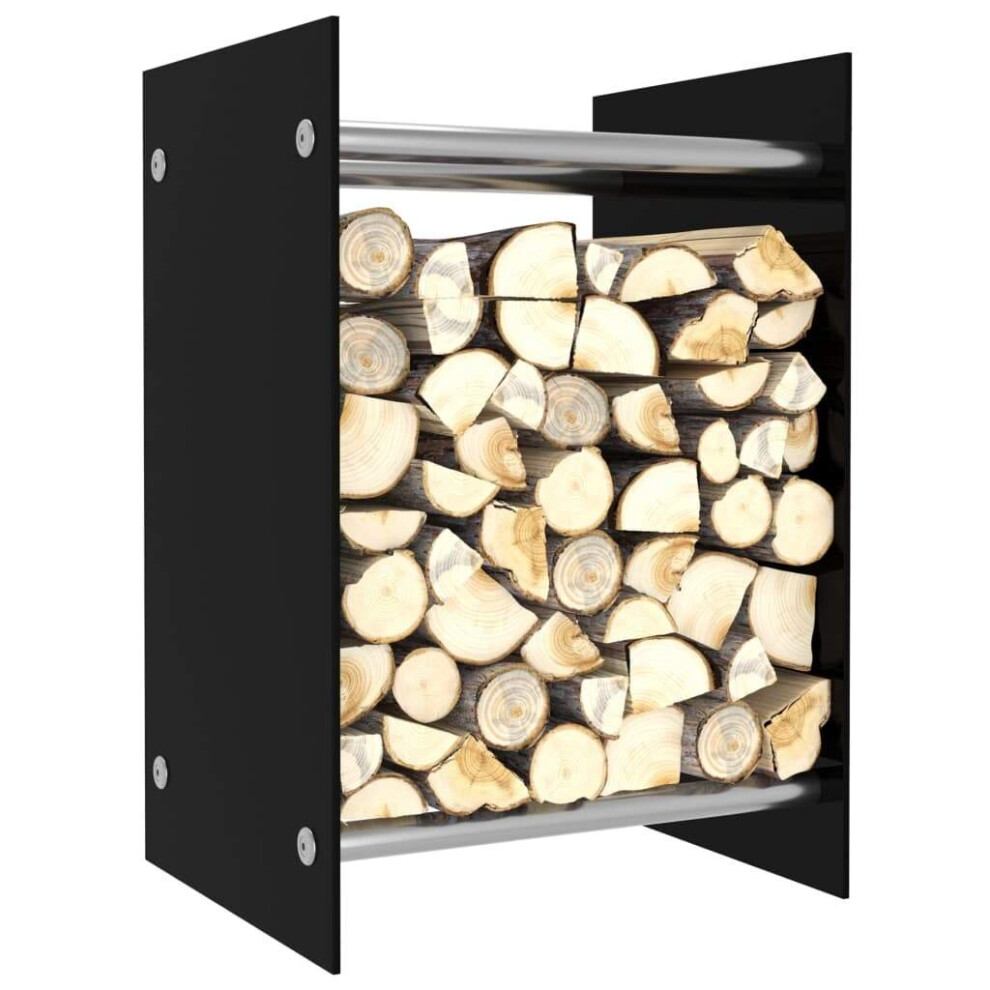 vidaXL  Firewood Rack Black 40x35x60 cm Glass