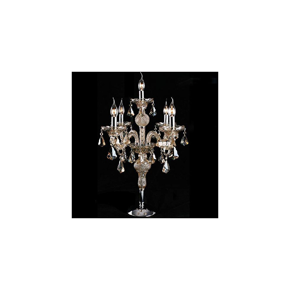 (5 Arms Table Lamp) 8118 Genuine K9 Crystal Chandelier Champagne 2, 5, 6, 7, 8,10,12,15, 18, 32 Arms