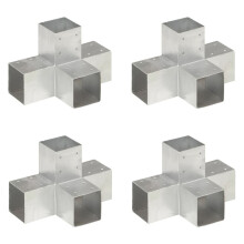vidaXL X-formede forbindelser, 4 stk., galvaniseret metal, 91x91 mm