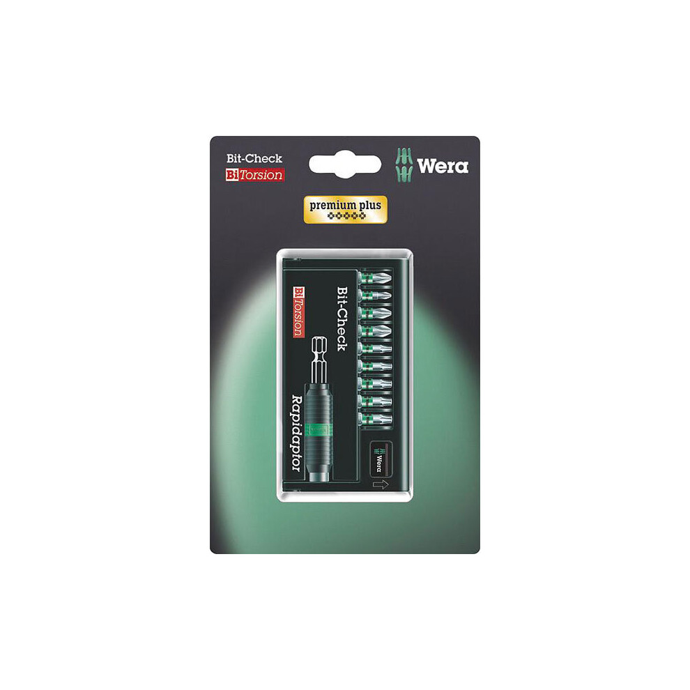 Wera 05073418001 8757-9/BTZ Premium Plus Bit-Check Mixed Bits, 9-Piece Set