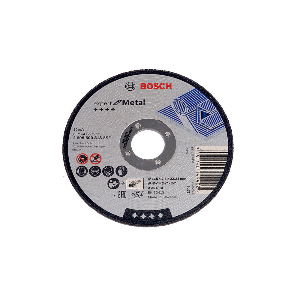Bosch 2608600318 Metal Cutting Disc Flat 115 x 22.2 x 2.5mm