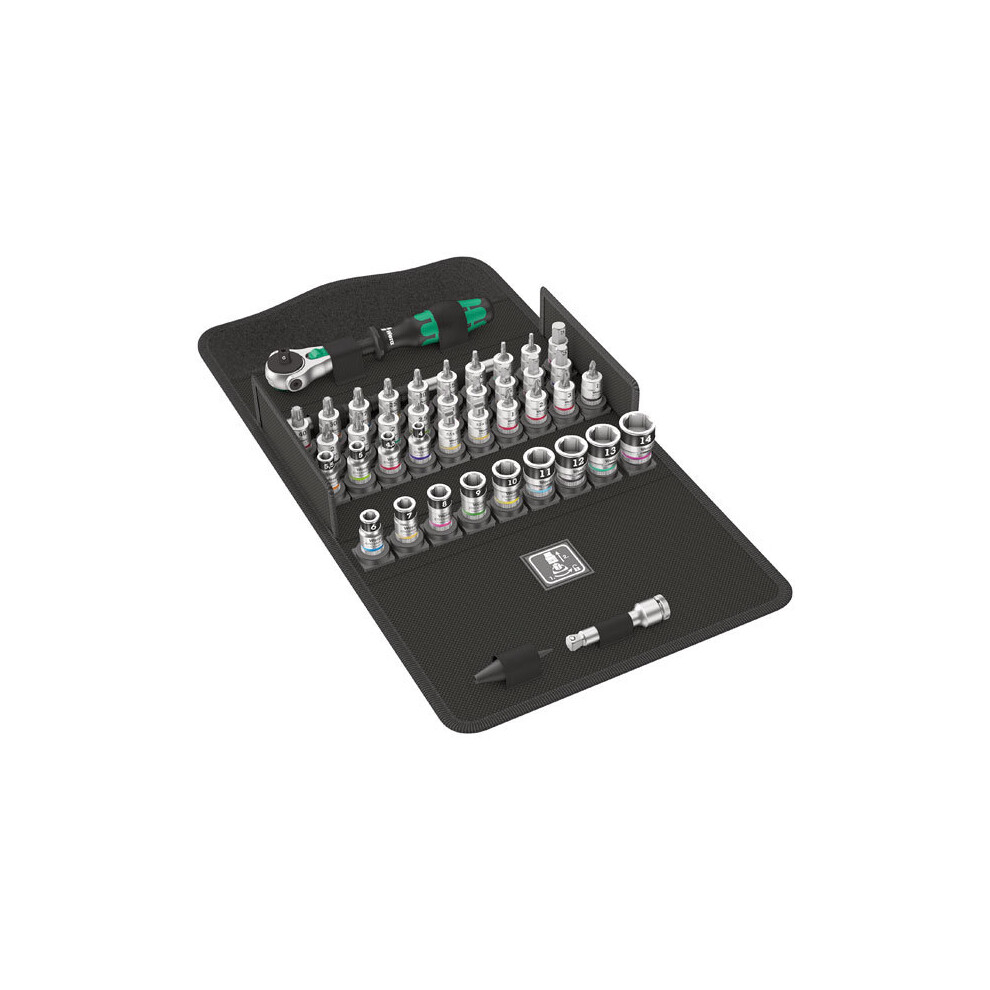 Wera 05003755001 Zyklop Speed 8100 SA All-In Ratchet Set 1/4" Drive Metric 42 pc