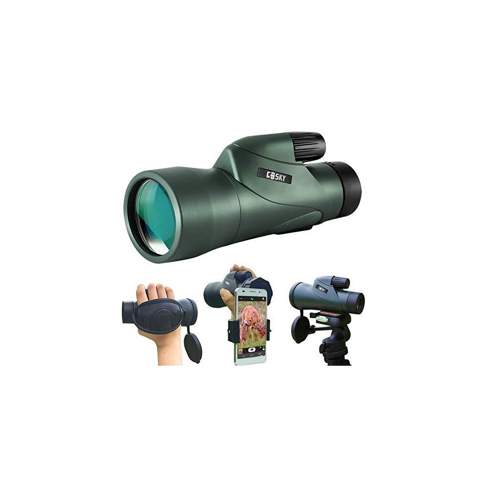 Gosky 12X55 High Definition Monocular Telescope And Quick Smartphone Holder - 2019 Newest Waterproof Monocular -Bak4 Prism For Wildlife Bird Watchin 607994607040