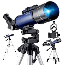 Telescope for Astronomy, Pro 400/70 FMC Glass Optical Refractor Telescope, With Adjustable Tripod Phone Adapter Travel Scope for Kids Adult Beginner