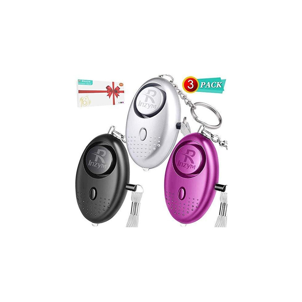 Personal Alarms For Women - 3 Pack Reusable Police Approved 140DB LOUD Security Alarms Keychain with LED Light, Small Personal Safety Alarm for Wome