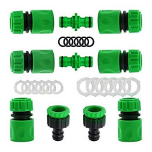 10 Pack Plastic Garden Hose Tap Connector Kit for Join Garden Hose Pipe Tube(2 Double Male Connector,6 Hose 1/2"End Quick Connect,2 Hose Tap Connect