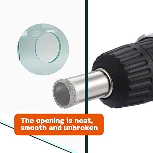 Diamond Drill Bit, Hole Saw Drill Bits Tools Set for Glass/Tile/Ceramic/Marble/Porcelain Cutting, Hollow Core Drill Bits Cutter with Diamond Coating 2