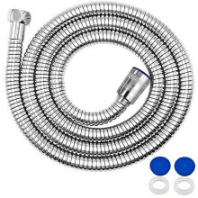 Shower-Hose-2m Stainless Steel 79 Inchs Extra Long Shower Hose Chrome Replacement with Brass Nuts