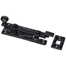 Merriway BH00771 Antique Cranked Swan Neck Surface Slide Door Bolt, 100 mm (4 inch) - Black