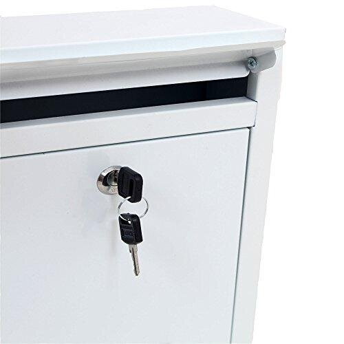 ABN Finest White Outdoor Wall-Mounted Locking Mailbox - External Post Box with 2 Keys & Fixings 1