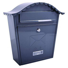 Sterling MB01A Classic Wall Mounted Galvanised Steel Lockable Weatherproof Post Box-Anthracite RAL 7016-36x37x13cm, 36x37x13cm