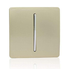 Trendi 1 Gang 1 Way Artistic Modern Glossy 10 Amp Rocker Tactile Light Switch Gold ART-SS1GO