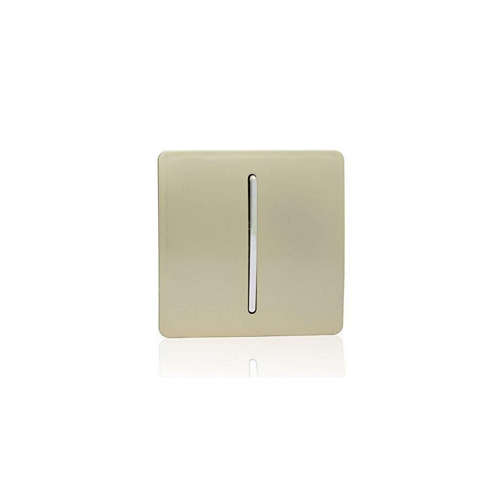 Trendi 1 Gang 1 Way Artistic Modern Glossy 10 Amp Rocker Tactile Light Switch Gold ART-SS1GO