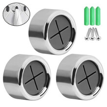 nuosen 3 Pieces Premium Adhesive Round Towel Holder, Adhesive Towel Hooks Round Wall Mount Hook Tea Towel Holder for Bathroom, Kitchen and Home, No