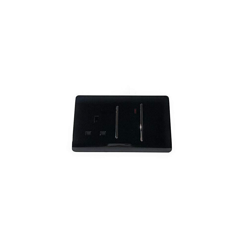 Trendi Artistic Modern 45 A Cooker Switch Inc Plug Socket & Neon Insert Black