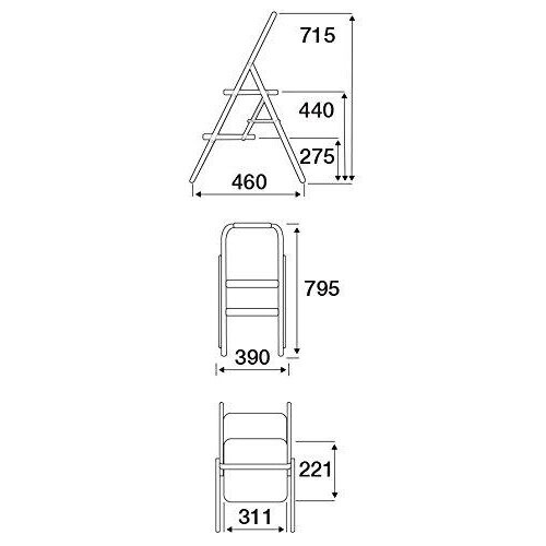 Silverline Silverline 226092 2-Tread Step Ladder 150kg Capacity 1