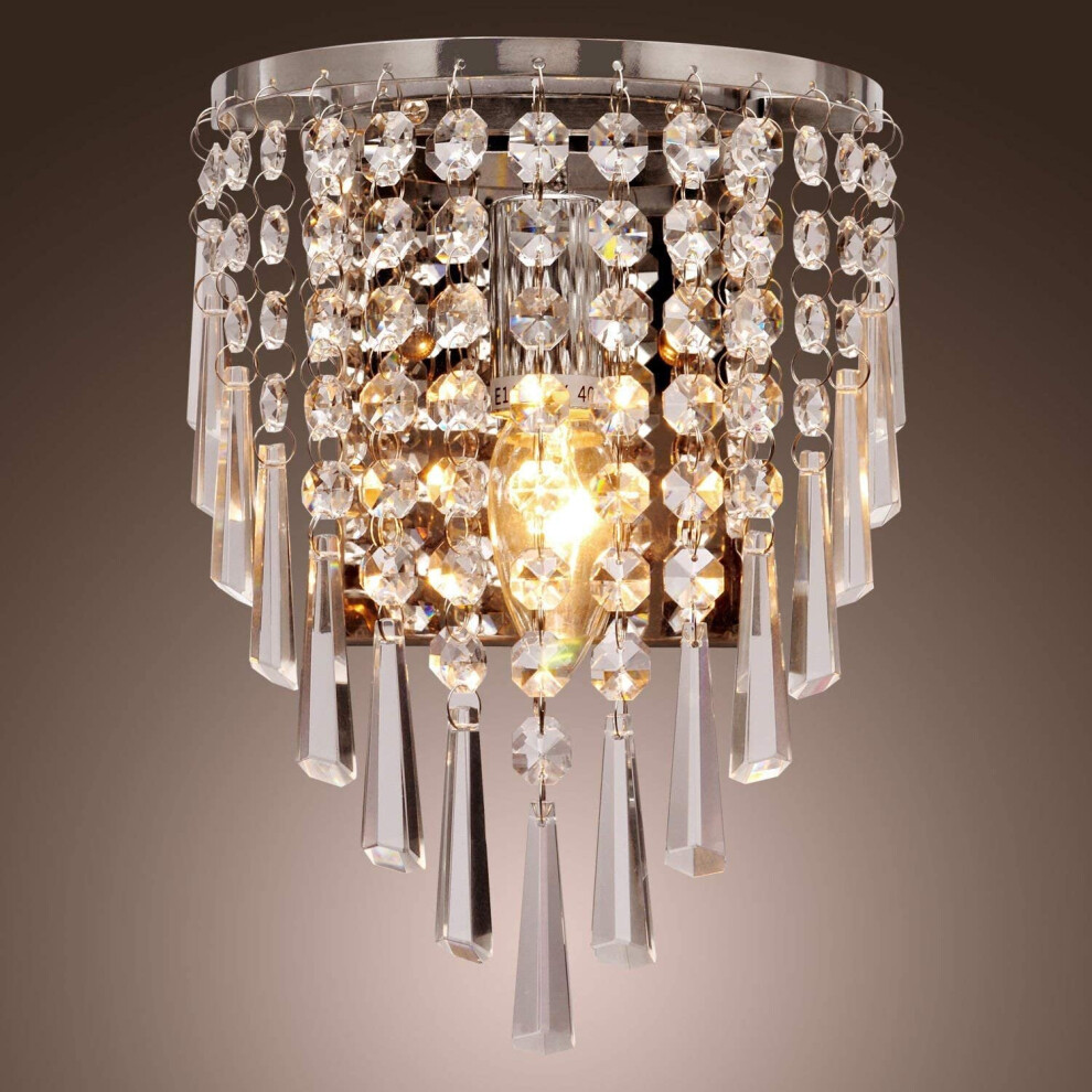 Genuine K9 Crystal 2 Bulbs E14 Clear Modern Chandelier Wall Light