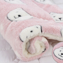 (Pink Bear, 89*68cm) Puppy Pet Home Blanket Cat Dog Bed Mattress Kennel Large Soft Warmer Crate Mat