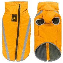 (Yellow, 4XL) Pet Dog Waterproof Padded Jacket Vest Coat Reflective Waistcoat Raincoat