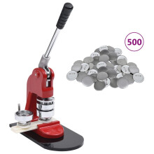 vidaXL Badge Button Maker with 500 pcs Pinback Button Parts Badge Making Kit