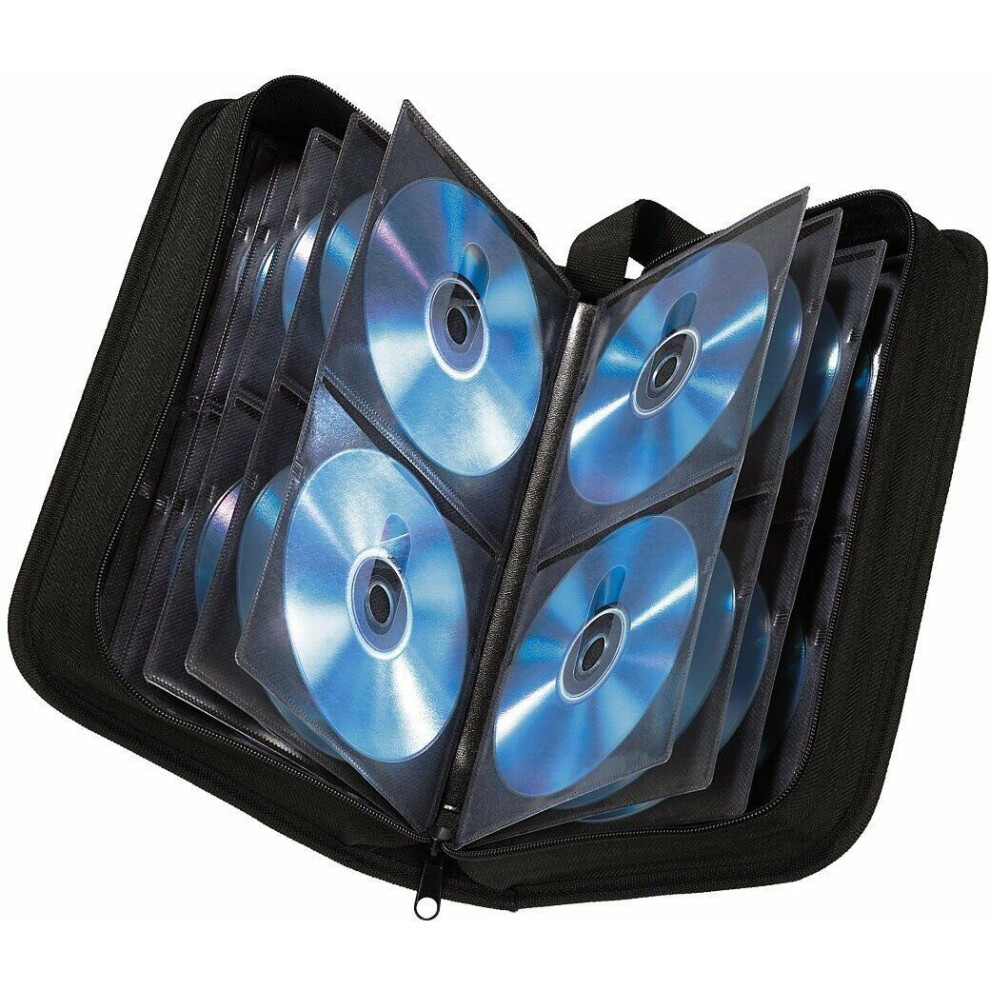 (80, ) Cd Dvd Case Wallet Organiser + Carry Handle Black 5060576310229