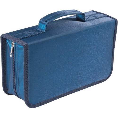 (128, Blue) CD DVD Case Wallet Organiser + Carry Handle